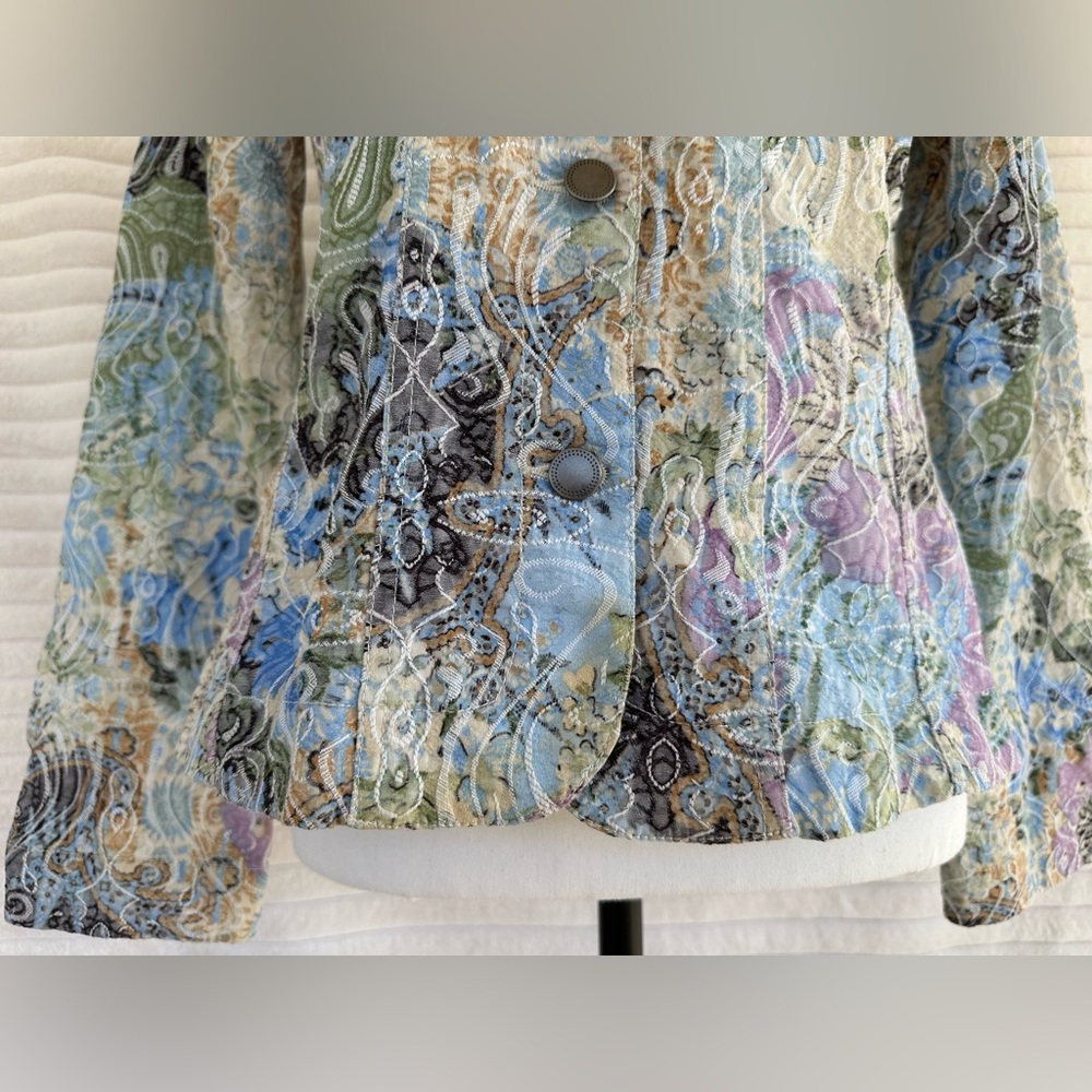 Analogy Multicolor Paisley Button-Up Jacket Size M - Picture 8 of 15